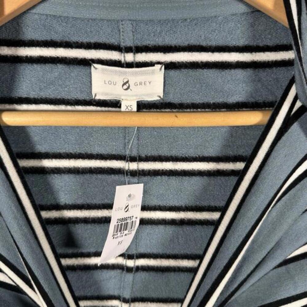 NWT Women's LOU & GREY Blue Striped Signature Soft Boatneck Dress Sz XS - Picture 3 of 3